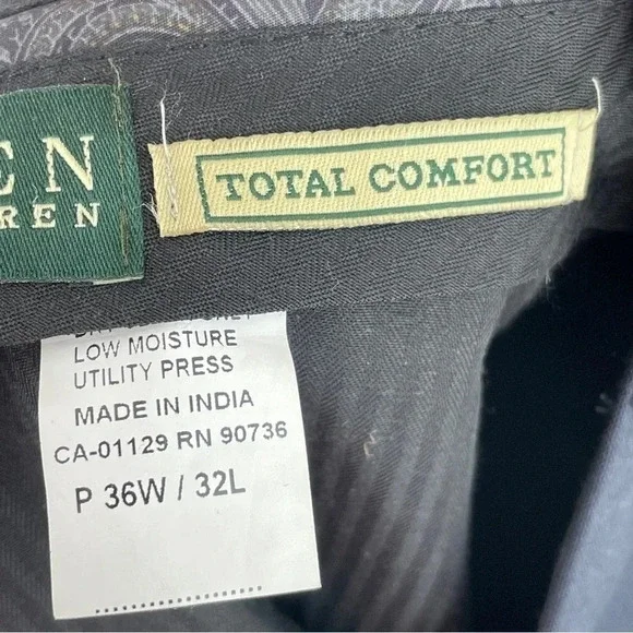 Lauren Ralph Lauren Womens Size 36x32 black wool Total comfort slacks 0291 - Picture 5 of 9